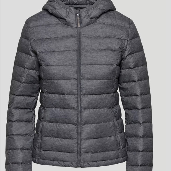 TNA Aritzia Botanie Little Puff Puffer Jacket Coat Light Grey - Picture 3 of 5